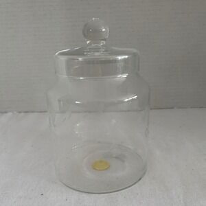 Princess House Heritage Crystal Canister Handblown Handcut Floral Vine Jar 6in